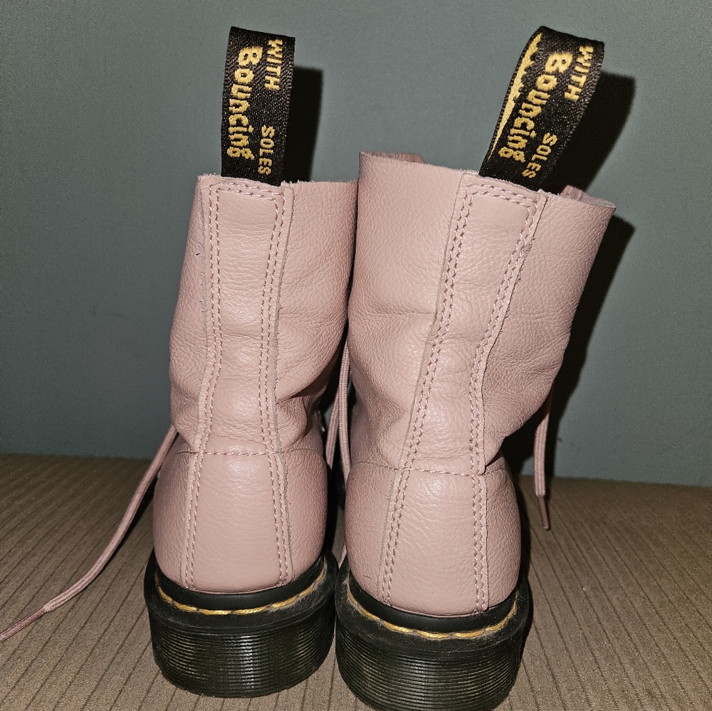 Dr. Martens Pink Leather Women's Boots - Picture 3 of 6